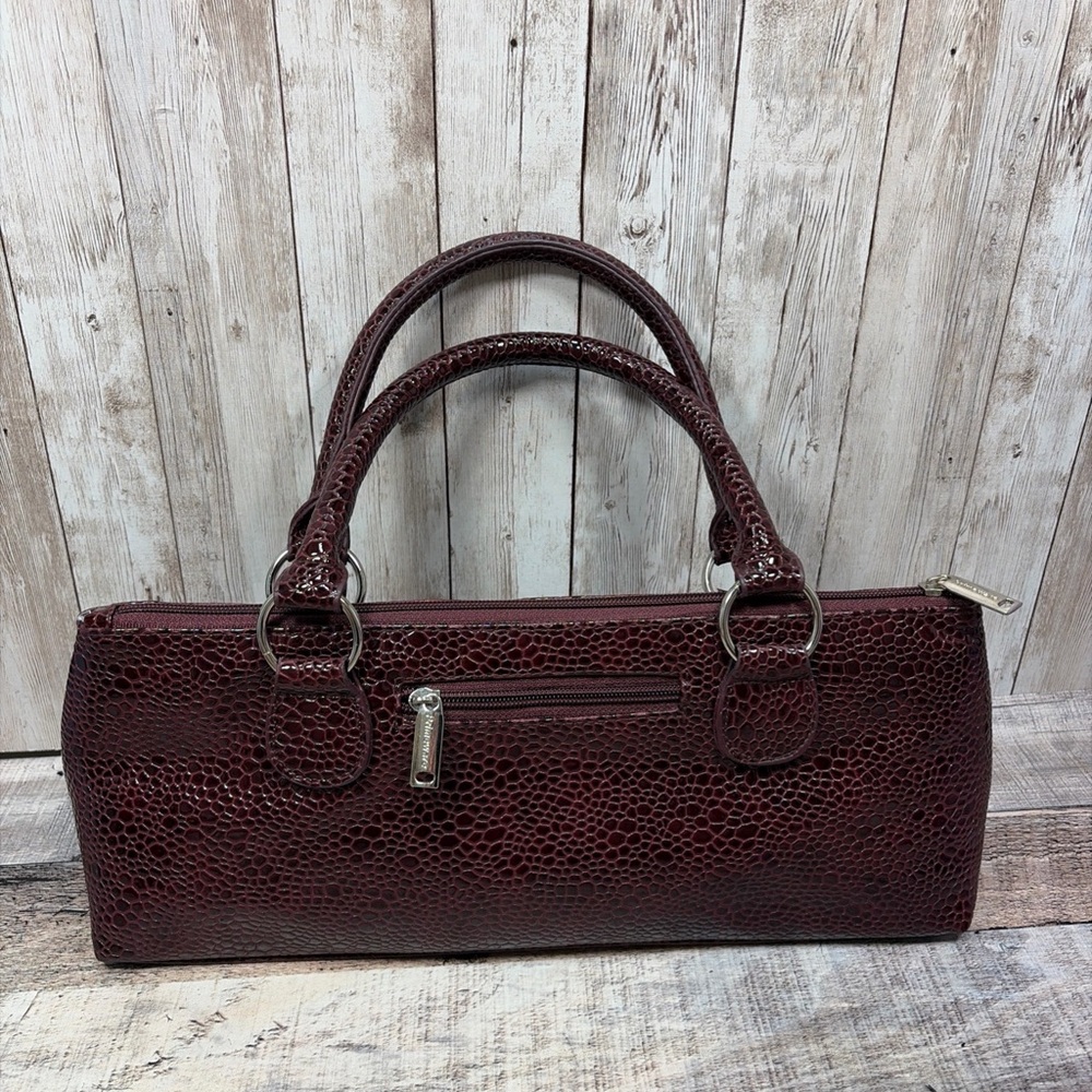 Primeware Insulated Wine Clutch/Lunch Box Thermal Lined Bag Burgundy Snake